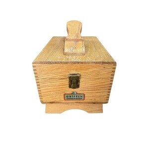 Vintage Griffin Shinemaster Dovetail Wooden Shoeshine Box Empty Shoe Butler Box